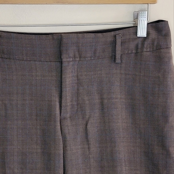 Banana Republic Factory | Ryan Fit Brown Plaid Cuffed Trousers Size 6 - Picture 2 of 6